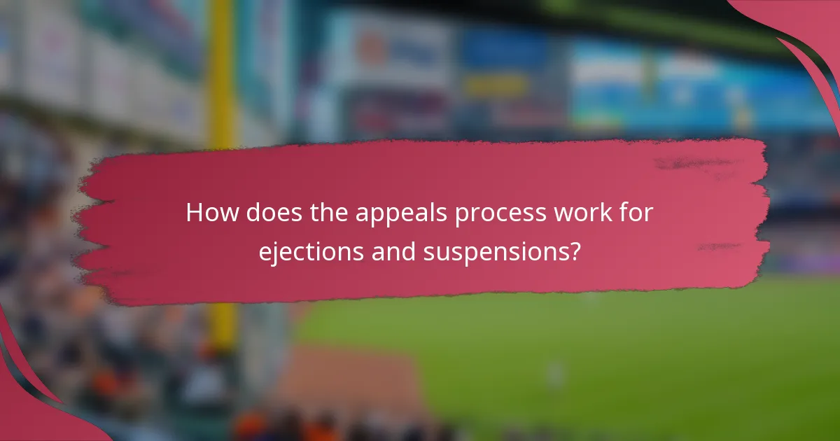 How does the appeals process work for ejections and suspensions?